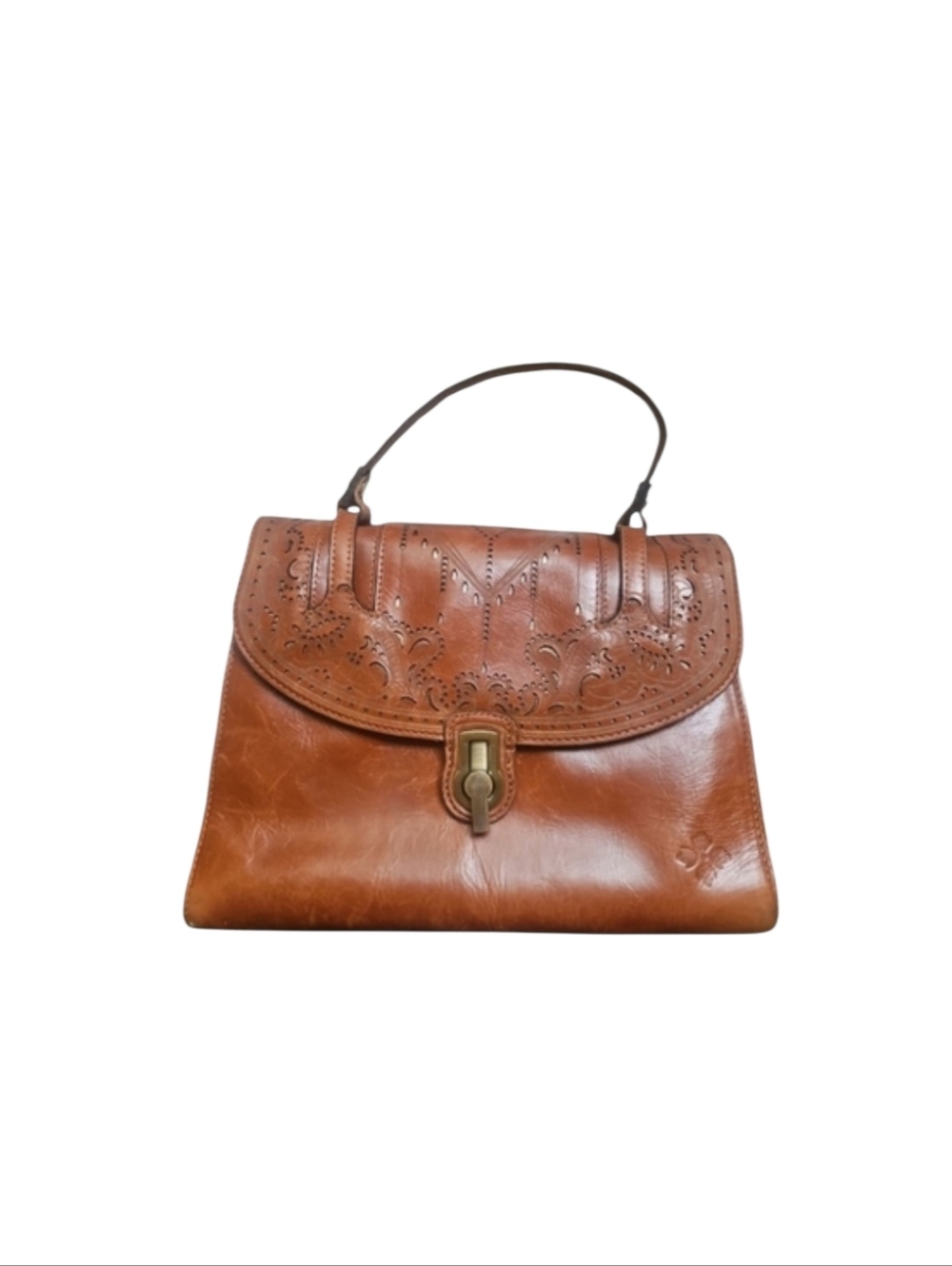 Patricia Nash Stintino Lazer Cut Satchel Leather Bag
